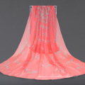 Реальный шелковый крепеж из жоржетного шарфа Г-жа Red Butterfly Print Scarf Sp21-1